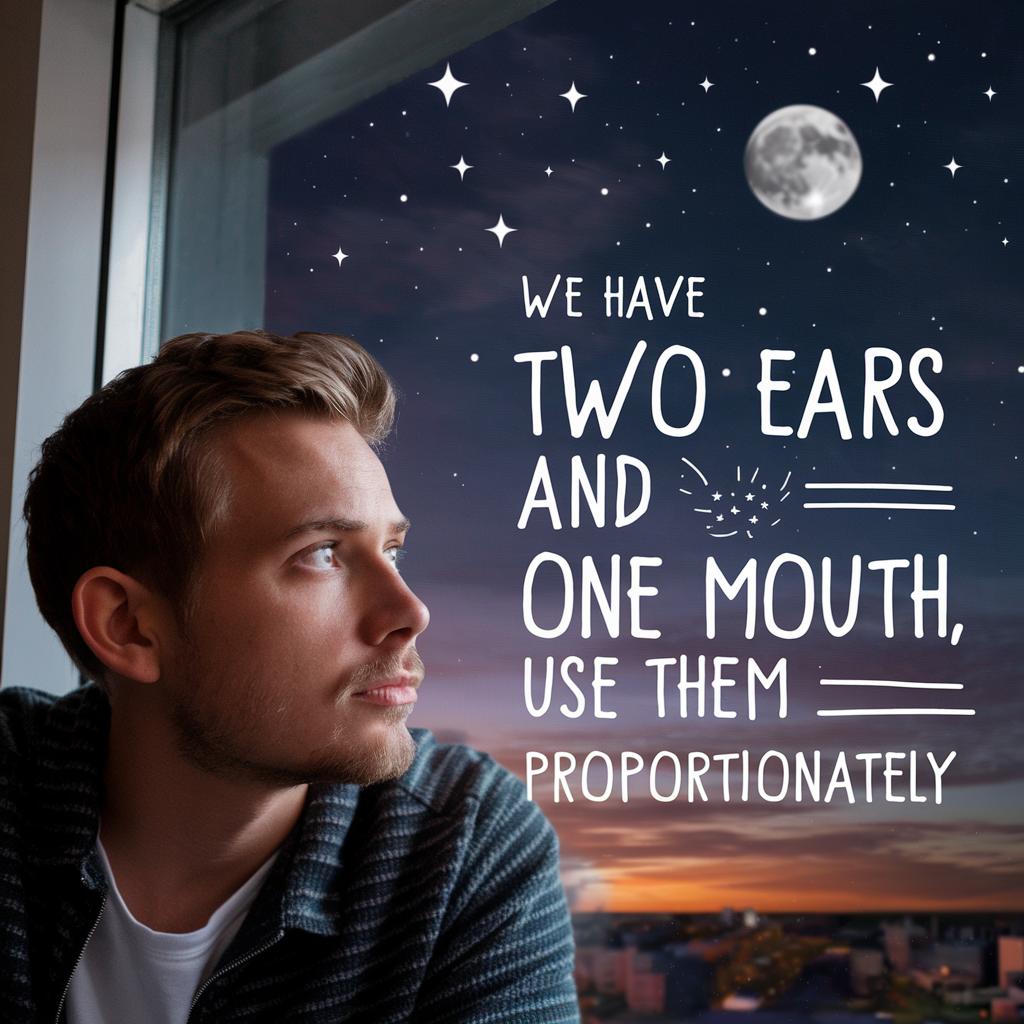 We have two ears and one mouth